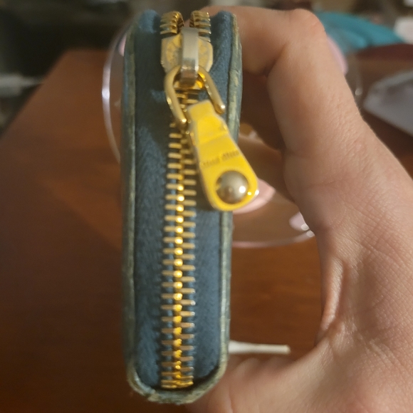 Miu Miu Aqua Croc Embossed Zip Around Wallet - Picture 5 of 7